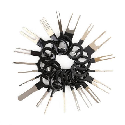 41-In-1 Car Wire Terminal Extraction Kit For Safe Removal And Reassembly - ringed set of metal extraction tools for auto wire terminals