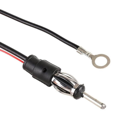 Universal Car Antenna for FM Radio Signal Reception - close-up of replacement vehicle FM antenna connector and grounding ring terminal