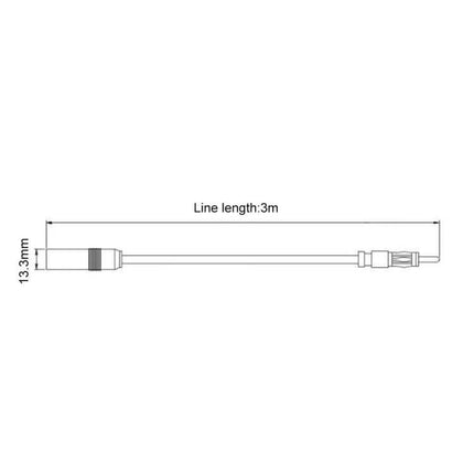 Extended FM Radio Antenna Cable for Car Stereos, 3 Meters - 3m ABS durable plug-and-play FM aerial extension cable diagram