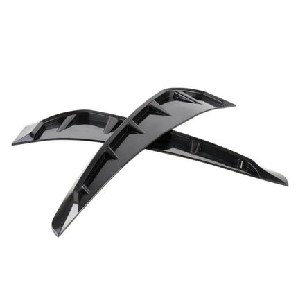 Two Piece Set of Bright Black Soft Silicone Car Decorative Stickers - sleek adhesive black silicone accents for cars, trucks, motorcycles