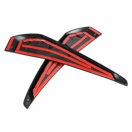 Alt Tag: Two Piece Set of Bright Black Soft Silicone Car Decorative Stickers black red-backed silicone car trim decals for bumper and door edge