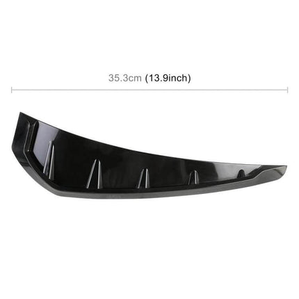 Two Piece Set of Bright Black Soft Silicone Car Decorative Stickers showing one sleek glossy black silicone car sticker 35.3cm (13.9in)