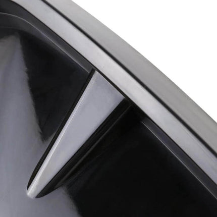 Two Piece Set of Bright Black Soft Silicone Car Decorative Stickers — close-up of sleek black silicone car decorative sticker applied to vehicle trim