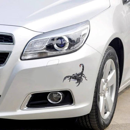 Animal Pattern Stickers for Car Body Decoration, 17.3 x 16.3cm - scorpion PET decal on silver car bumper for personalized exterior styling
