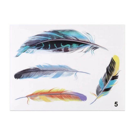 Decorative Feather Stickers for Car and Motorcycle Bodies - colorful PET feather decals set for vehicle side panels and hoods