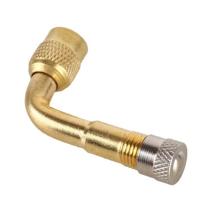 Balance Car Inflatable Nozzle Extension Rod, 90 Degree - brass 90° valve extension for recessed car, motorcycle, EV and scooter tires