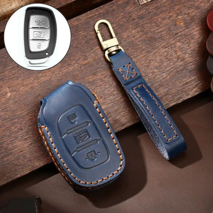 Hallmo Cowhide Leather Protective Key Case for Hyundai IX35