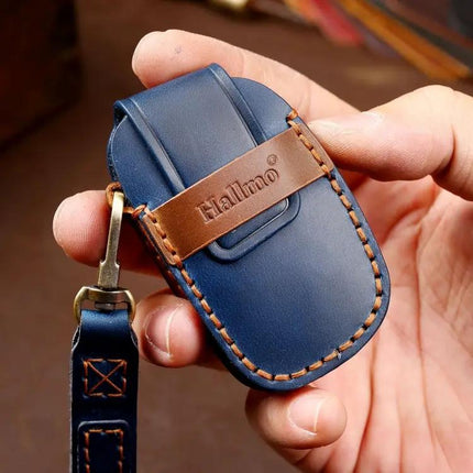 Hallmo Cowhide Leather Protective Key Case for Hyundai IX35