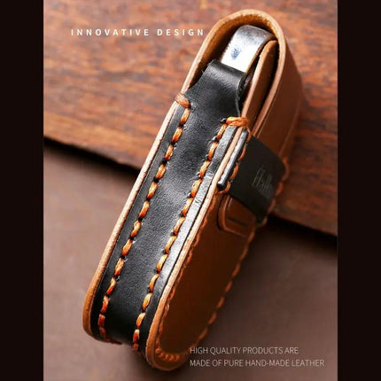 Hallmo Cowhide Leather Protective Key Case for Hyundai IX35