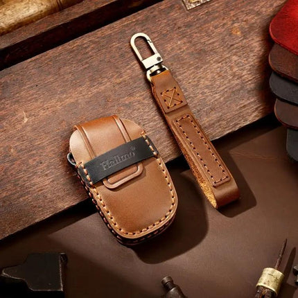 Hallmo Cowhide Leather Protective Key Case for Hyundai IX35 B Style