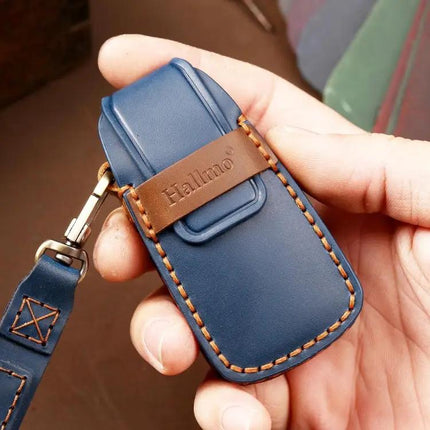 Hallmo Cowhide Leather Protective Key Case for Audi A6L Models