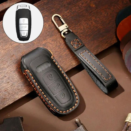 Hallmo Cowhide Leather Key Case for Audi A6L and Similar Models