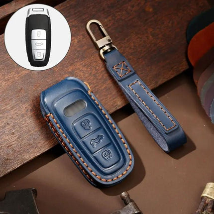 Hallmo Cowhide Leather Key Case for Audi A6L and Similar Models