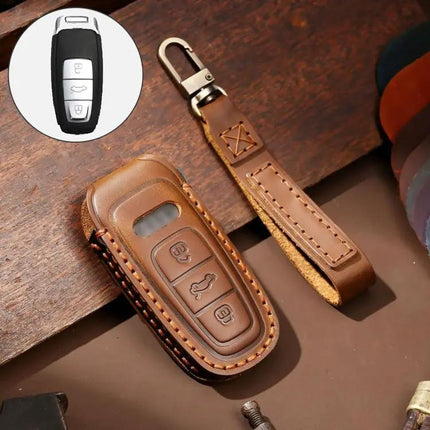 Hallmo Cowhide Leather Key Case for Audi A6L and Similar Models