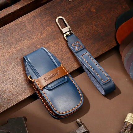 Hallmo Cowhide Leather Key Cover for Mercedes-Benz E300L