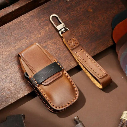 Hallmo Cowhide Leather Key Cover for Mercedes-Benz E300L