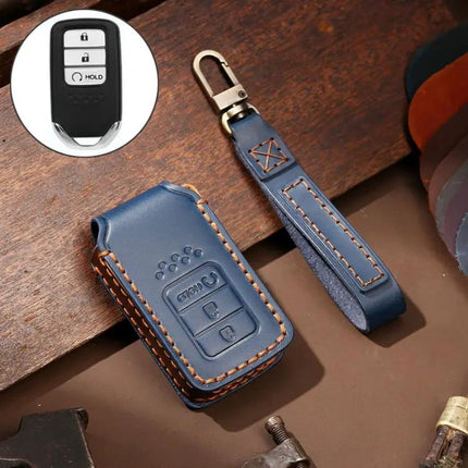 Hallmo Cowhide Leather Key Case for Honda Civic and Accord Keys