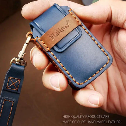 Hallmo Cowhide Leather Key Case for Honda Civic and Accord Keys