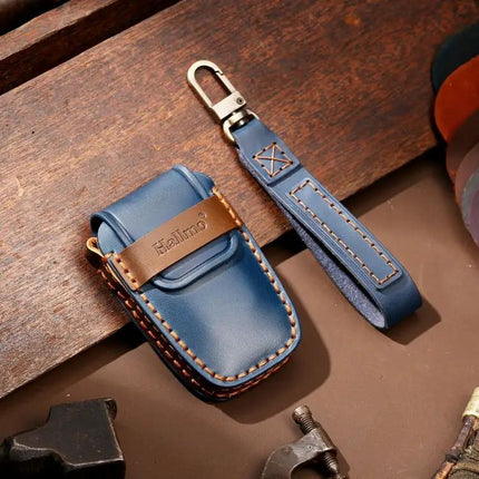 Hallmo Cowhide Leather Key Case for Toyota Corolla 2017 Keys