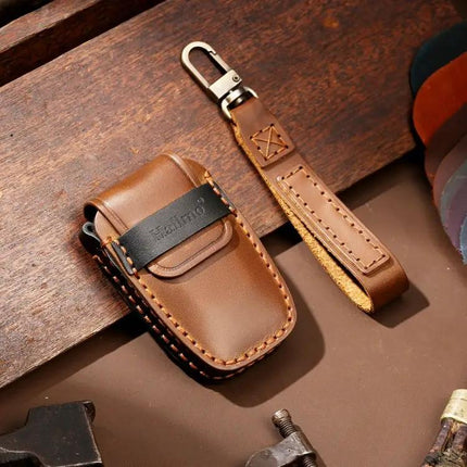 Hallmo Cowhide Leather Key Case for Toyota Corolla 2017 Keys