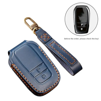 Hallmo Cowhide Leather Key Case for Toyota Corolla 2017 Keys