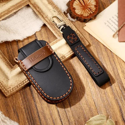 Hallmo Protective Cowhide Leather Key Case for Jeep Compass