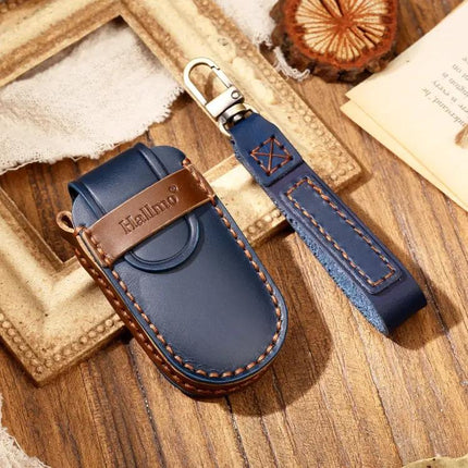 Hallmo Protective Cowhide Leather Key Case for Jeep Compass