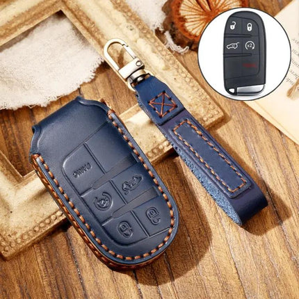 Hallmo Protective Cowhide Leather Key Case for Jeep Compass