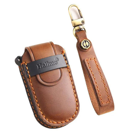 Hallmo Protective Cowhide Leather Key Case for Jeep Compass | Syndmart