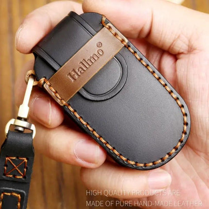 Hallmo Protective Cowhide Leather Key Case for Jeep Compass