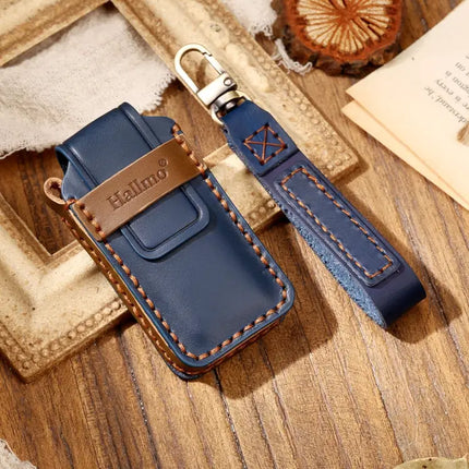 Hallmo Cowhide Leather Protective Key Case for Mitsubishi Outlander