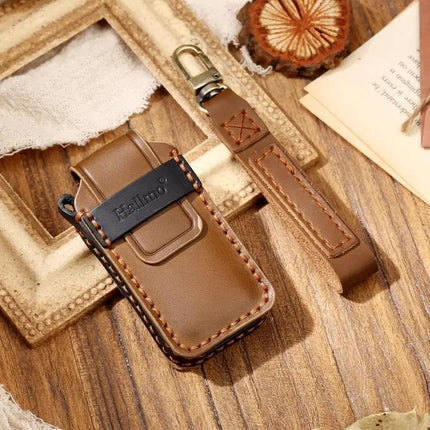 Hallmo Cowhide Leather Protective Key Case for Mitsubishi Outlander