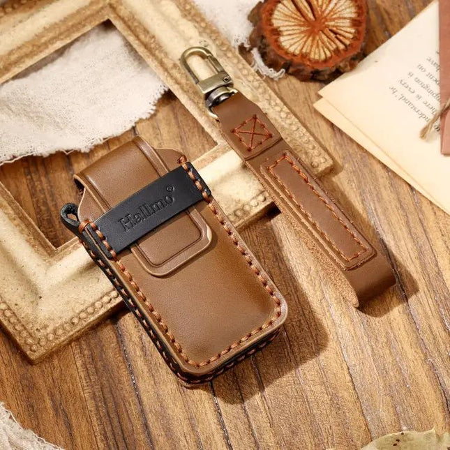 Hallmo Cowhide Leather Protective Key Case for Mitsubishi Outlander | Syndmart