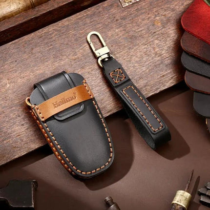 Hallmo Cowhide Leather Key Cover for Ford Focus Vehicles
