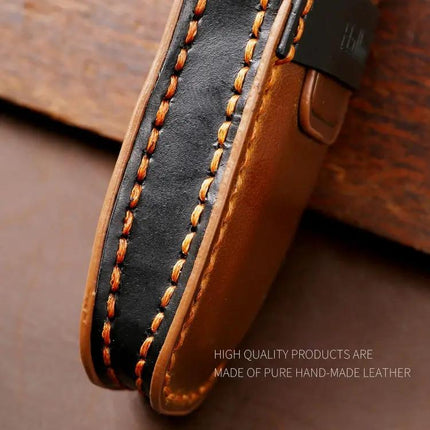 Hallmo Cowhide Leather Key Cover for Ford Focus Vehicles
