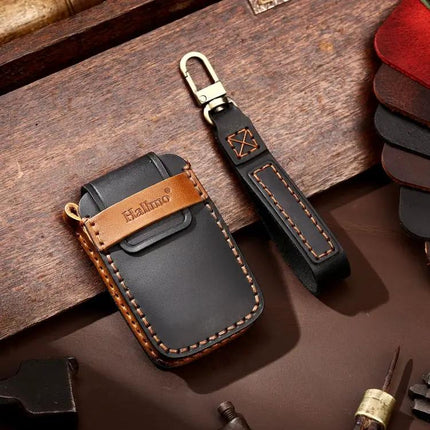 Hallmo Cowhide Leather Key Cover for Land Rover Discovery 5