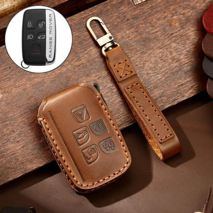 Hallmo Cowhide Leather Key Cover for Land Rover Discovery 5
