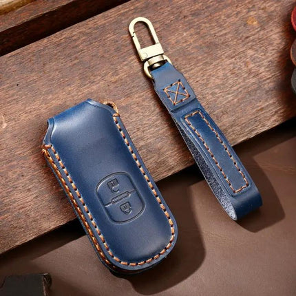 Hallmo Cowhide Leather Protective Key Case for Mazda Axela 2-Button