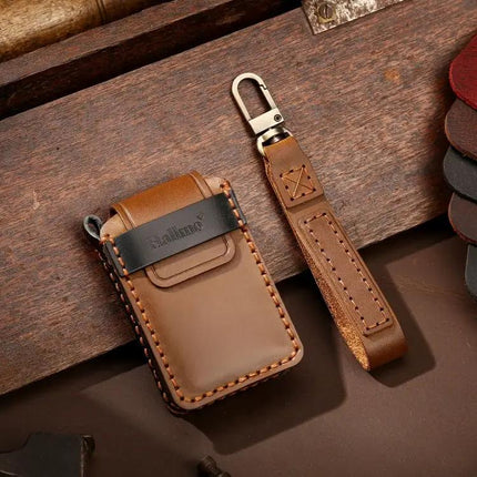 Hallmo Genuine Cowhide Leather Protective Key Case for Mazda Axela