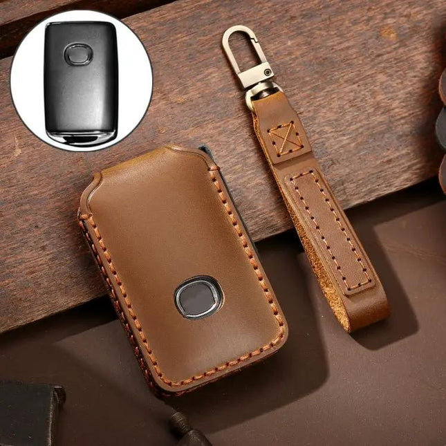 Hallmo Genuine Cowhide Leather Protective Key Case for Mazda Axela | Syndmart