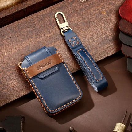 Hallmo Cowhide Leather Protective Key Case for New Volvo Keys