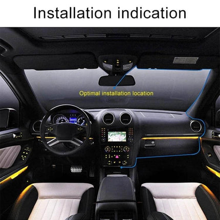 Black Car Dash Cam with 2.2 Inch Display for Driving Recording mounted at optimal installation location on car windshield interior view