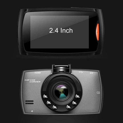 Compact Car Dash Camera for Driving and Parking Monitoring - compact 2.4 inch screen with night-vision lens and parking monitoring features