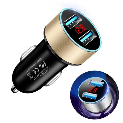 Car Dual USB Charger With Led Display For On-The-Go Power | Syndmart