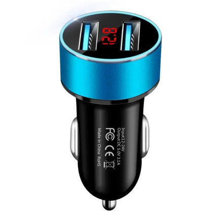 Car Dual USB Charger With Led Display For On-The-Go Power