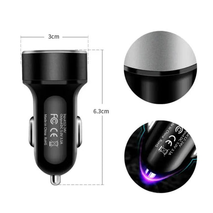 Car Dual USB Charger With Led Display For On-The-Go Power | Syndmart