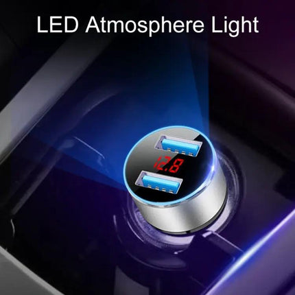 Car Dual USB Charger With Led Display For On-The-Go Power | Syndmart