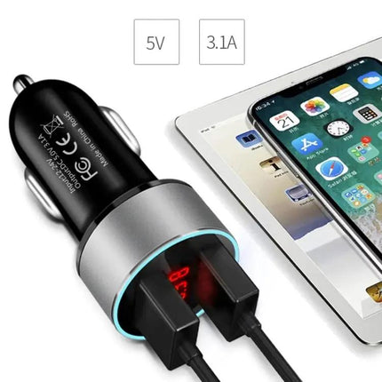 Car Dual USB Charger With Led Display For On-The-Go Power | Syndmart