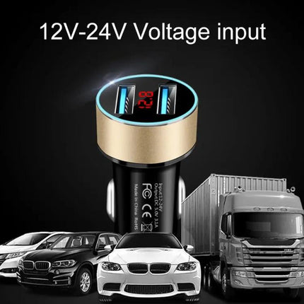 Car Dual USB Charger With Led Display For On-The-Go Power | Syndmart