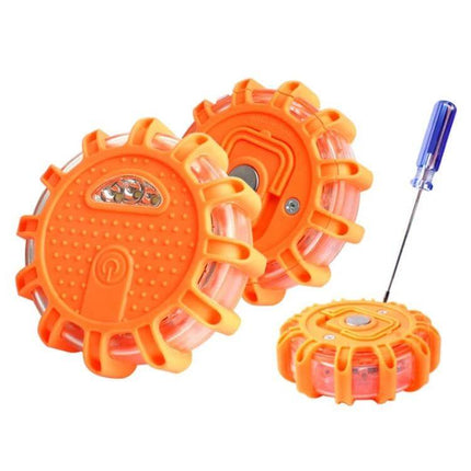 Portable Car Emergency Flashing Warning Light for Road Use compact orange LED safety beacon for vehicle breakdowns and roadside visibility